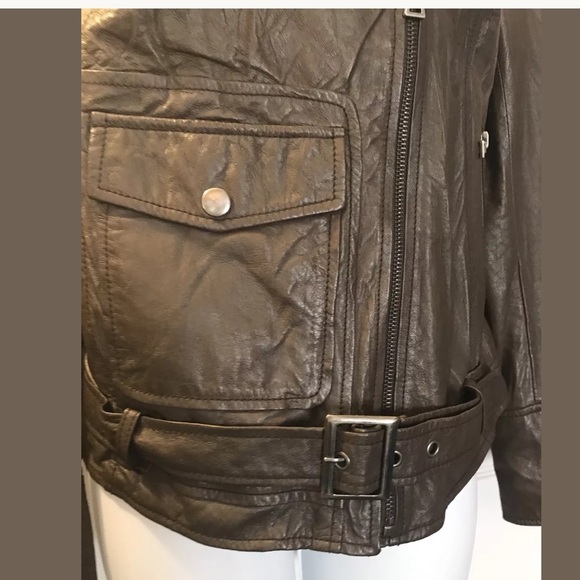 Victoria’s Secret REZREKSHN Esther Chen Leather Bomber jacket Coat Motorcycle - Picture 5 of 8